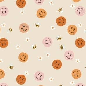 Download Pink Preppy Smiley Face On Yellow Wallpaper  Wallpaperscom