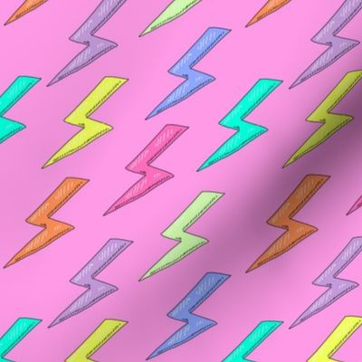 pastel lightning bolts candy pink