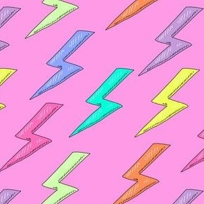 pastel lightning bolts candy pink