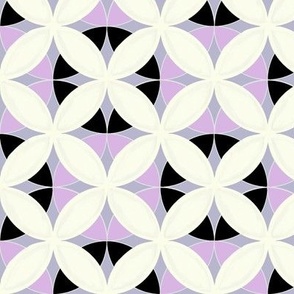 Cathedral Windows of Circles in Orchid Lavender and Black