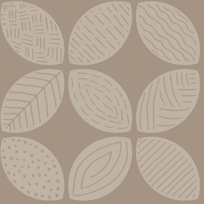 Neutral botanical solid leaves with print_light