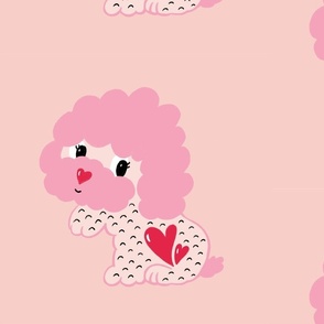 Valentine Poodle Heart - Pink Red - Large