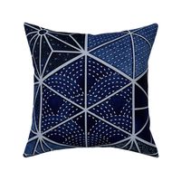 Sashiko Patckwork Indigo Blue Large- Japanese Geometric Embroidery- Navy Blue- Large Scale- Home Decor- Wallpaper- Quilt