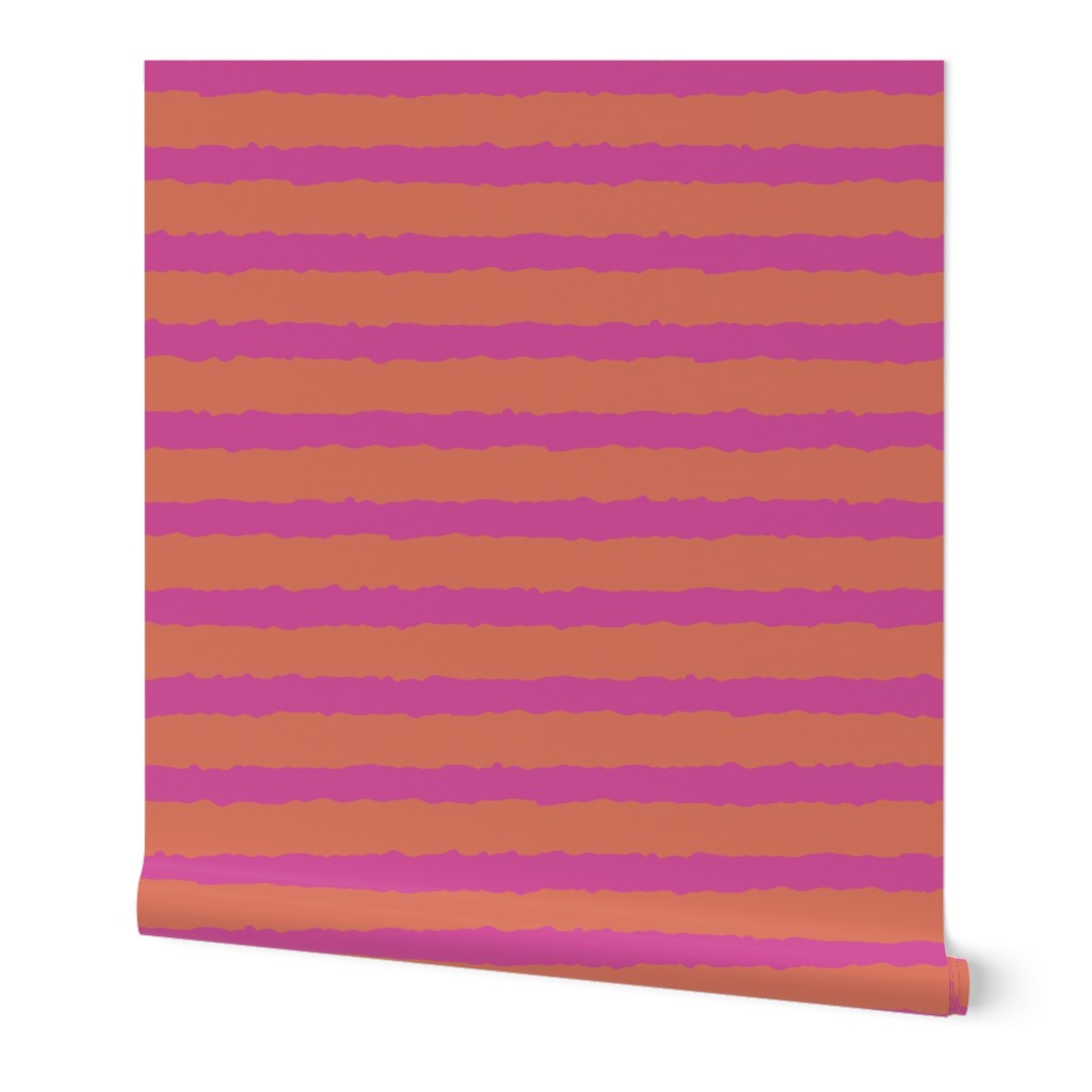 Grunge Stripes Hot pink and Mango