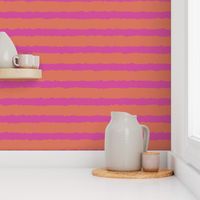 Grunge Stripes Hot pink and Mango