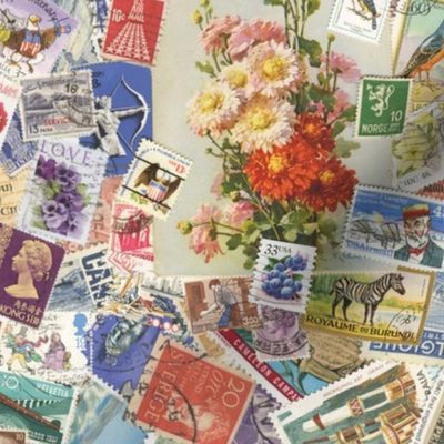 Postage stamp collage