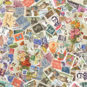Postage stamp collage
