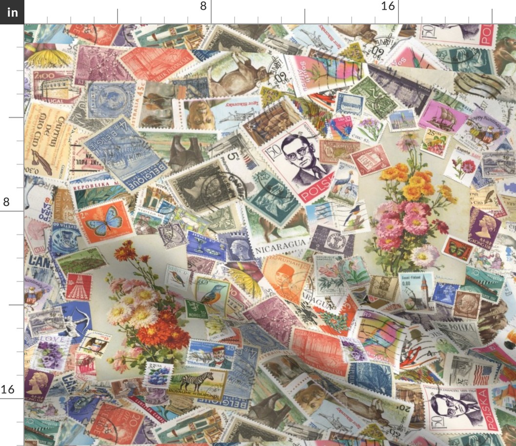 Postage stamp collage