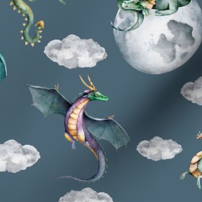 sky dragons teal