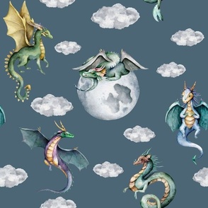 sky dragons teal