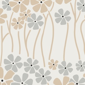 (medium scale) happy flowers in earth tones