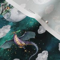 small scale sky dragons teal galaxy