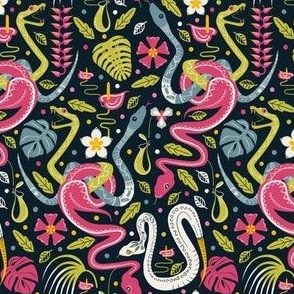 Tropical pattern with snakes