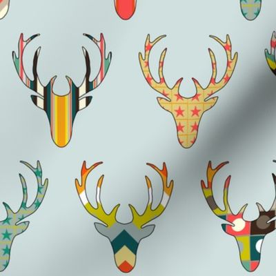 retro deer head Blaize blue