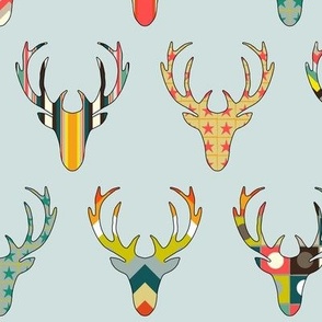 retro deer head Blaize blue