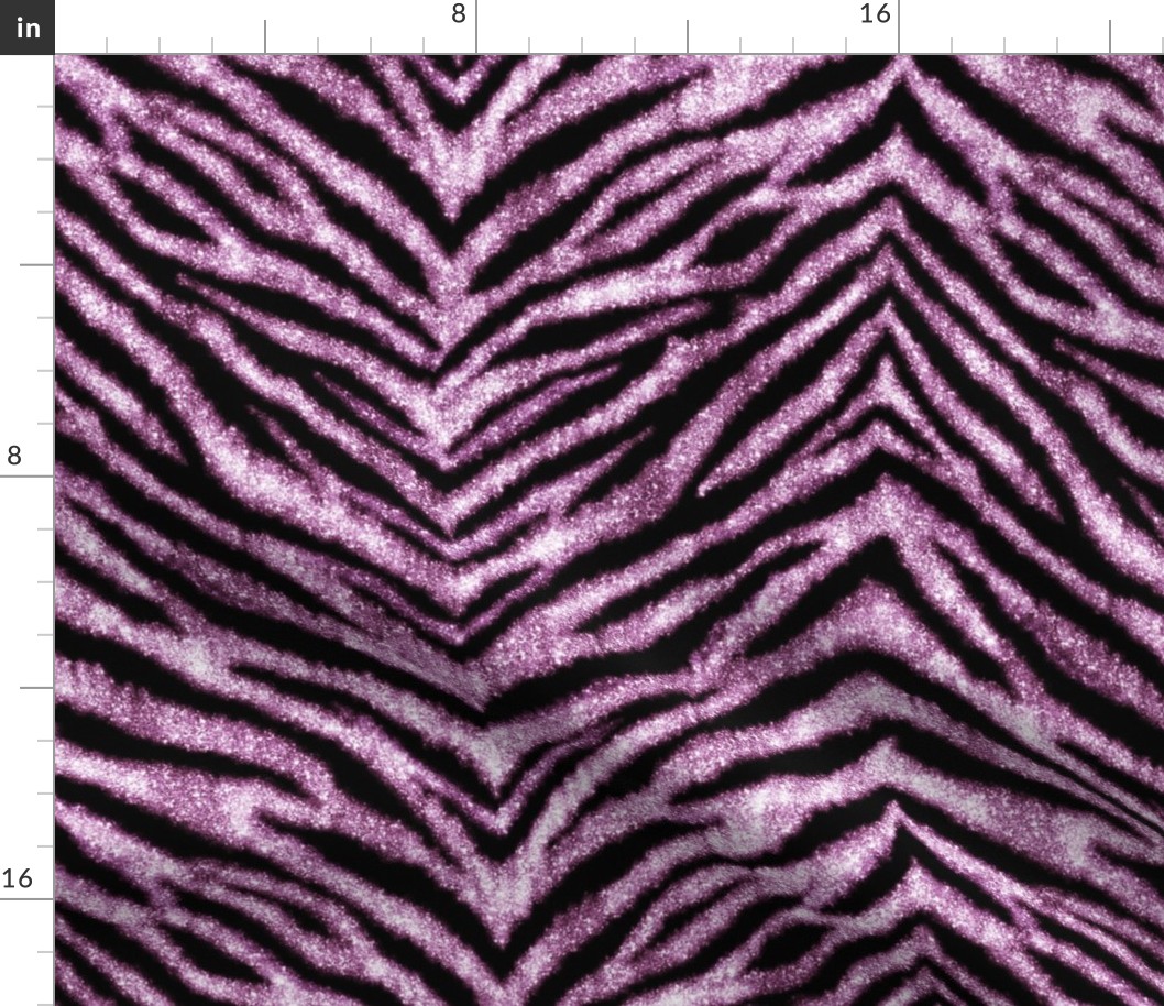 Glitter Zebra - large - pink glitter and black