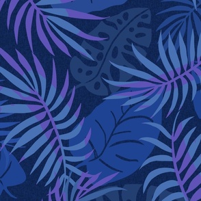 jumbo-jumbo-Jungle Palm Fronds-blue purple