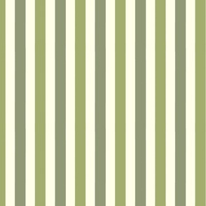 Mixed Olive Green and Cream Bars - thick vertical sage line stripe