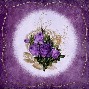 Purple Victorian decoupage florals