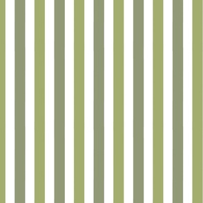 Mixed Olive Green and White Vertical Bars - thick vertical sage line stripe