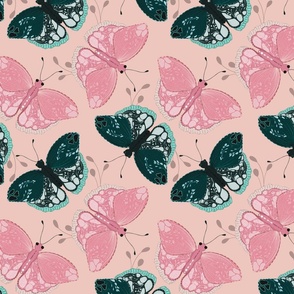 Otherworldly Butterflies Pink- Large