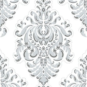 Andalusia Damask (Large) in Gray