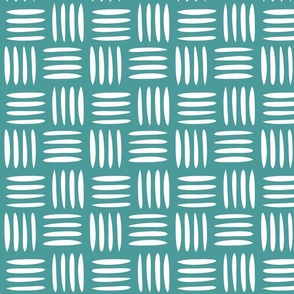 Four Lines Cross Weave Teal