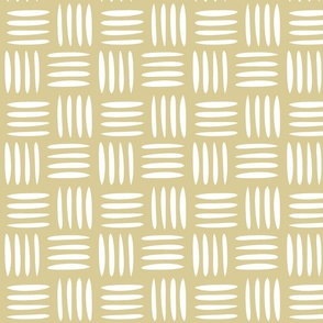 Four Lines Cross Weave Neutral Yellow