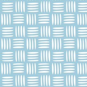 Four Lines Cross Weave Light Blue