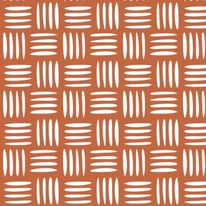 Four Lines Cross Weave Burnt Orange