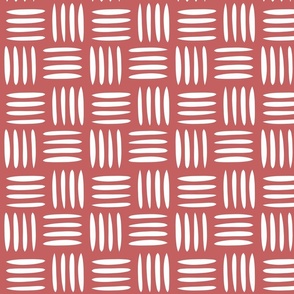 Four Lines Cross Weave Deep Pink