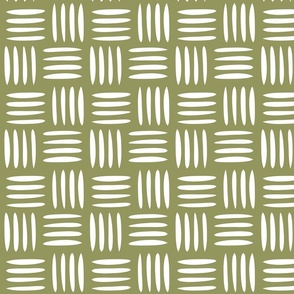 Four Lines Cross Weave Olive