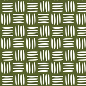 Four Lines Cross Weave Deep Olive