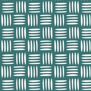 Four Lines Cross Weave Deep Teal