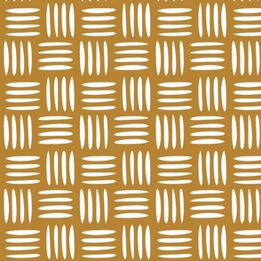 Four Lines Cross Weave Deep Mustard