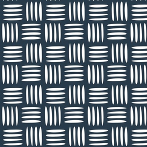 Four Lines Cross Weave Navy