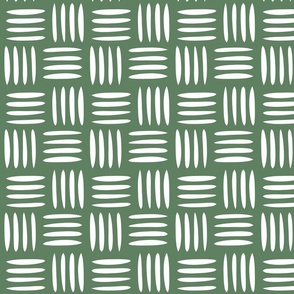 Four Lines Cross Weave Green