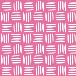 Four Lines Cross Weave Pink