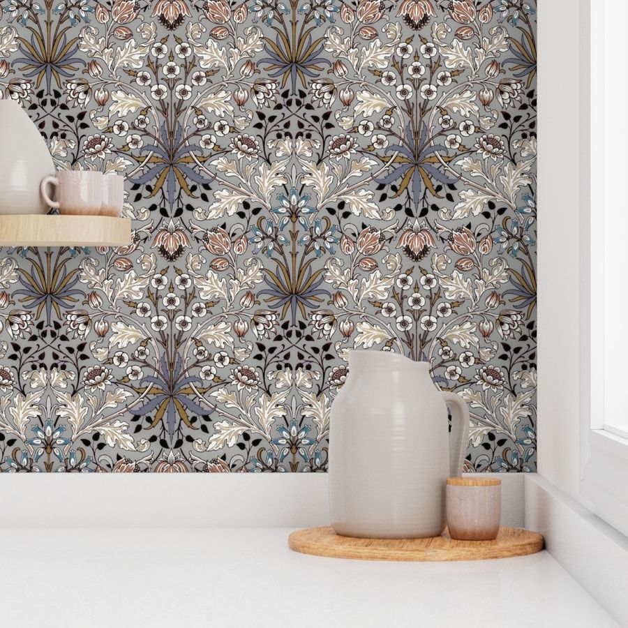 HYACINTH IN MEADOWFOAM - WILLIAM MORRIS Wallpaper | Spoonflower