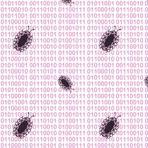 Y2K Bug on Pink Binary Code