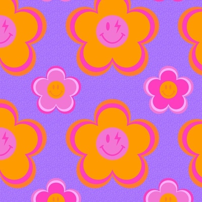 Smiling Flower Fabric, Wallpaper and Home Decor | Spoonflower