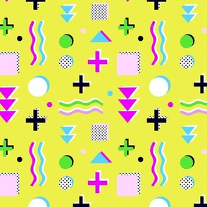 Neon Geometrics pattern in retro yet futuristic style from the 90´s 