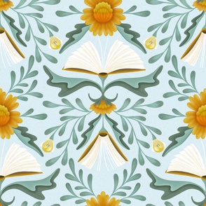 Books disquised as flowers sea glass, orange/yellow 