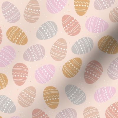 Little Easter eggs boho spring design vintage palette pink blush 