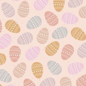 Little Easter eggs boho spring design vintage palette pink blush 
