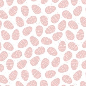 Sweet boho style minimalist easter eggs fun springtime egg hunt design in soft pastel blush pink on white 