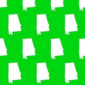  Alabama silhouettes - white on lime green - ELH