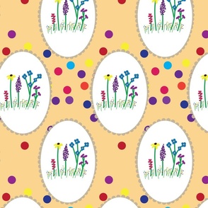 Wildflower dots on creamsicle with frames
