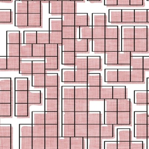 Normal scale // Game is not over // white background blush pink tetrominos four square blocks