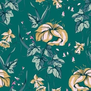 Midnight Lily flowers pattern